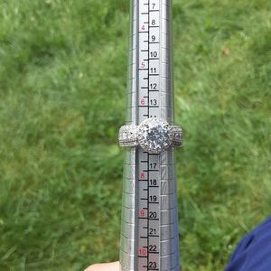 White Sapphire and Cz Sterling Silver Ring